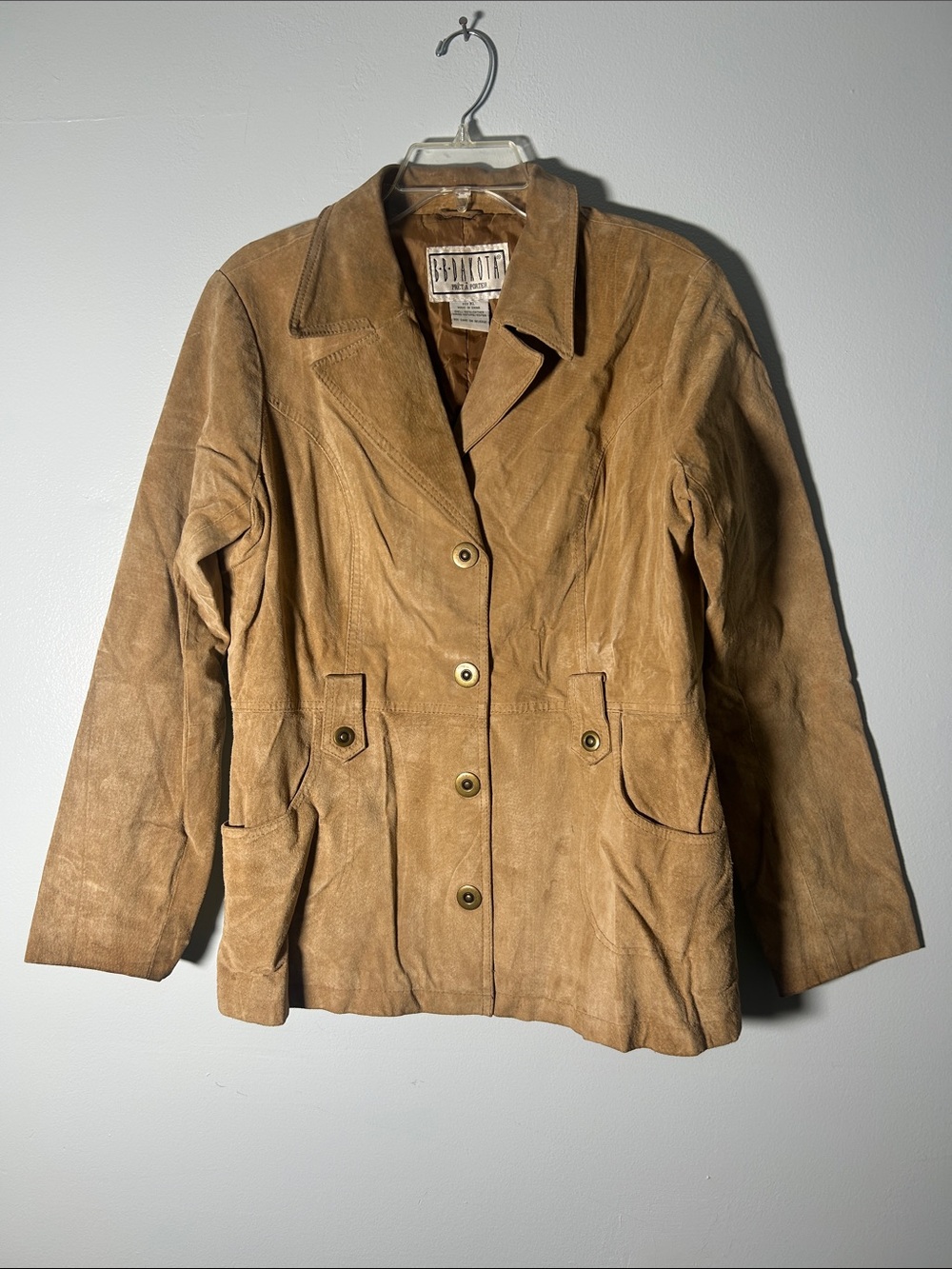 BB Dakota Tan Suede Button-Front Jacket
